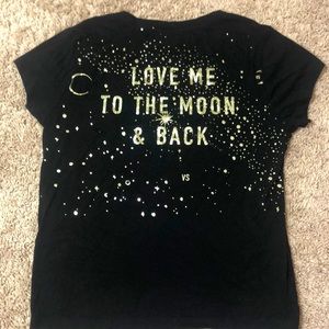 VS Sleep Tee gold glitter embellishments moon